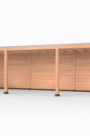 Lage Kosten Douglas overkapping, 900 x 300, met achterwand en zijwand, Westwood Elegant